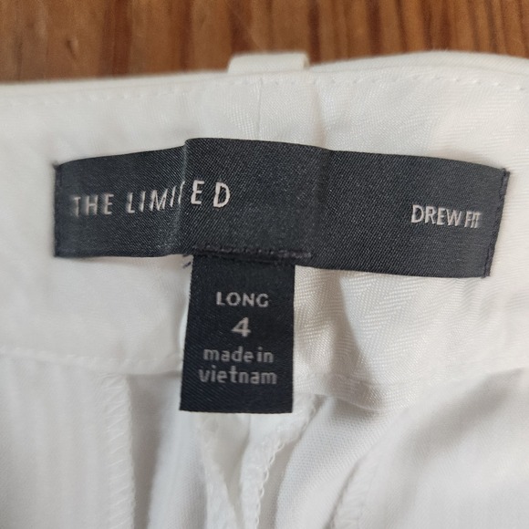The Limited Drew Fit White Chinos‎ Straight Leg Low Rise Pants Cotton 4L Vintage - Picture 11 of 12